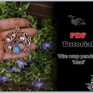 PDF tutorial - &#39;Mani&#39; - wire weaving pattern - necklace tutorial - wire pendant