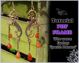 TUTORIAL - Printable base frame template for 'Chandelier' earrings- tutorial - wire wrap video tutorial - DIY jewellery