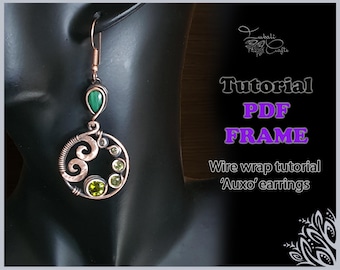 VIDEO TUTORIAL - Printable base frame template for 'Auxo' earrings - wire wrapping pattern