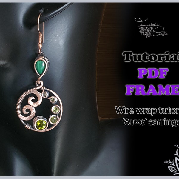 TUTORIAL - Printable base frame template for 'Auxo' earring video tutorial - wire wrap tutorial - DIY jewellery