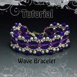 TUTORIAL - Wave bracelet - Macrame bracelet pattern - beaded bracelet