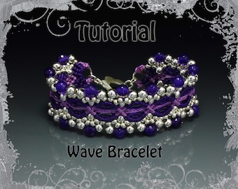 TUTORIAL - Wave bracelet - Macrame bracelet pattern - beaded bracelet