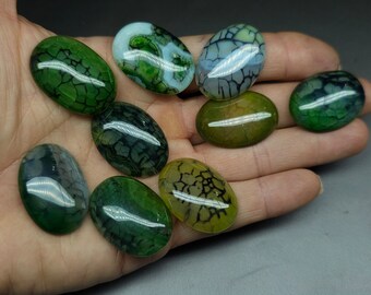 Green dragon veins cabochon - oval - 30 mm