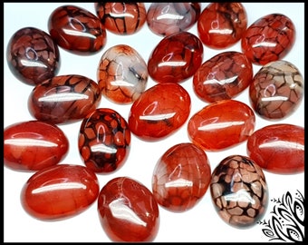 Red dragon veins cabochon - oval - 19 mm