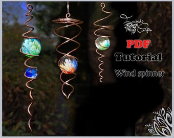 PDF Tutorial - Helix and spiral wind spinner - wire weaving pattern - pendant tutorial - wire pendant