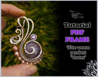 TUTORIAL - Printable base frame template for 'Vortex' pendant video tutorial - wire wrap tutorial - DIY jewellery