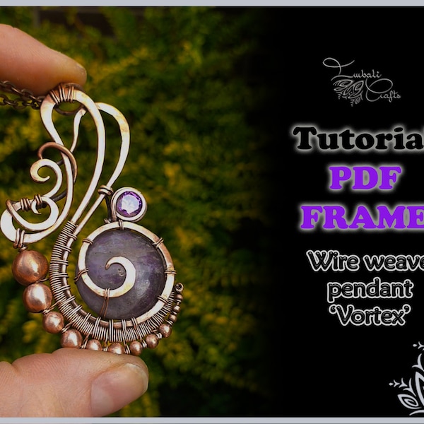 TUTORIAL - Printable base frame template for 'Vortex' pendant video tutorial - wire wrap tutorial - DIY jewellery