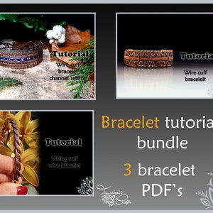 3 x bracelet tutorial bundle - 3 wire weaving cuff/bangle/bracelet patterns - wire wrap tutorial - DIY jewellery