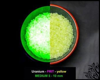 Uranium glass - SMALL FRIT - yellow - 2mm to 5mm - 5g or 10g -