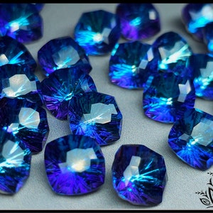 Cristal, Cuadrado, 10 mm, Galaxia azul sólida Starburst