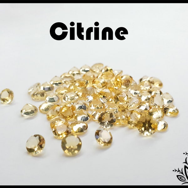 Citrine - loose gemstone - various sizes - round faceted cut