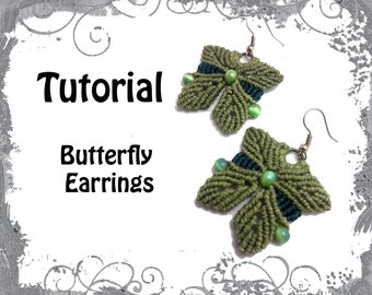 TUTORIAL - Orecchini a farfalla - Orecchini macramè - Orecchini boho - Orecchini pendenti