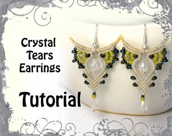 TUTORIAL - Lacrime di cristallo - Orecchini macramè - Orecchini boho - Orecchini pendenti