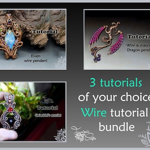 3 x wire tutorial bundle - your choice of 3 wire weaving patterns - wire wrap tutorial - DIY jewellery