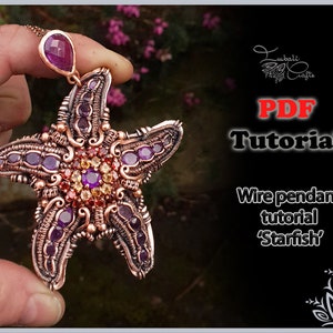 TUTORIAL - Starfish pendant - wire weaving pattern - necklace tutorial - wire pendant