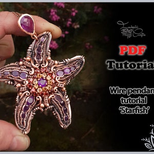 TUTORIAL - Ciondolo stella marina - Schema tessitura filo - Tutorial collana - Ciondolo filo