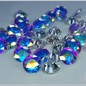 Glass crystal - Mystic white - 8 mm - round faceted cut