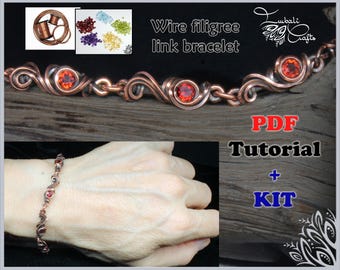 Kit + PDF tutorial - Filigree link bracelet