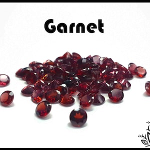 Garnet - loose gemstone - various sizes - round faceted cut