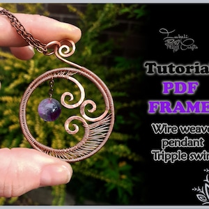 TUTORIAL - Printable base frame template for &#39;Tripple swirl&#39; pendant video tutorial - wire wrap tutorial - DIY jewellery