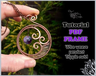 TUTORIAL - Printable base frame template for 'Tripple swirl' pendant video tutorial - wire wrap tutorial - DIY jewellery