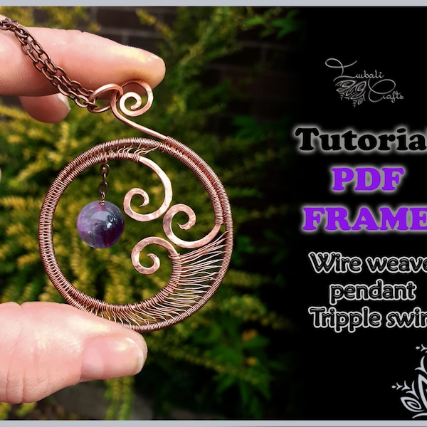 TUTORIAL - Printable base frame template for 'Tripple swirl' pendant video tutorial - wire wrap tutorial - DIY jewellery