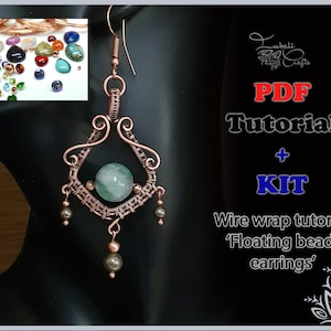 Kit + PDF tutorial - Floating bead earrings
