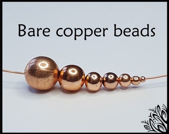 Unplated bare copper beads