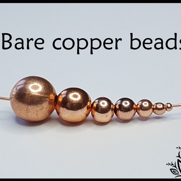 Unplated bare copper beads