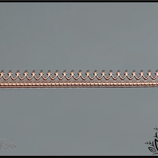 Gallery wire - bezel strip - crown pattern - 10 cm (3.9") strip