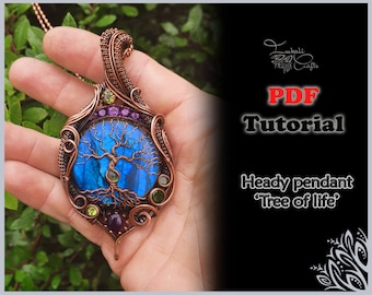 TUTORIAL - tree of life pendant  - wire weaving pattern - necklace tutorial - wire work pendant - Yggdrasil