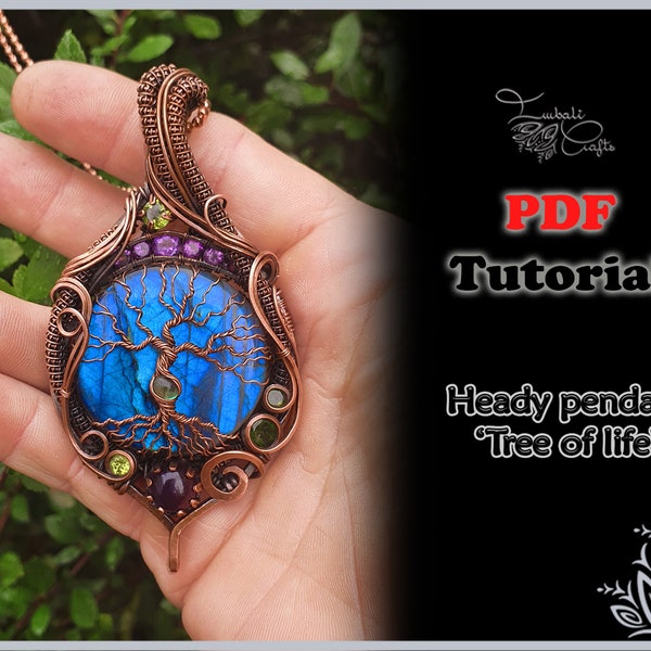 TUTORIAL - tree of life pendant  - wire weaving pattern - necklace tutorial - wire work pendant - Yggdrasil