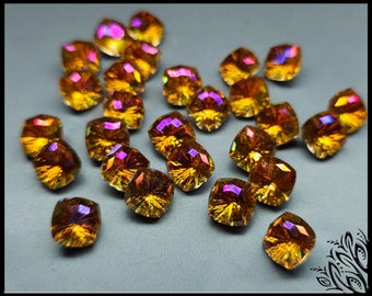 Glass crystal - square - 10 mm - Starburst - Phoenix