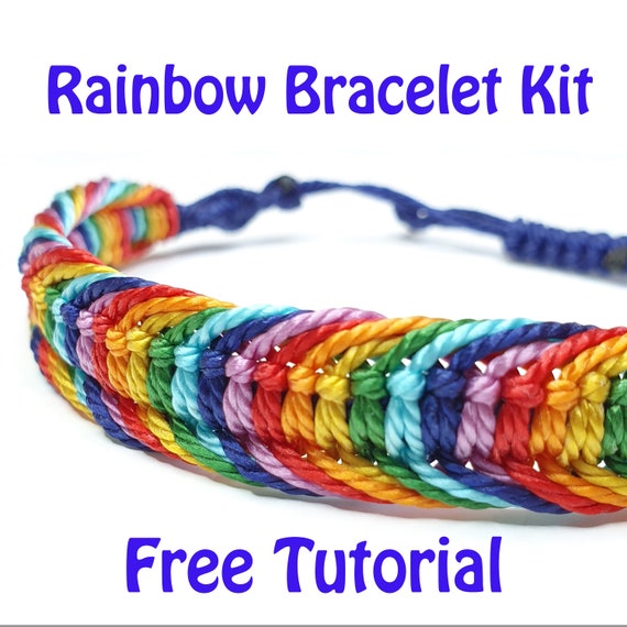 KIT Micro Macrame Rainbow Bracelet Pride Bracelet Friendship Bracelet Key  Worker Bracelet Materials 