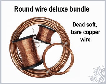 Round copper wire deluxe bundle - dead soft bare copper