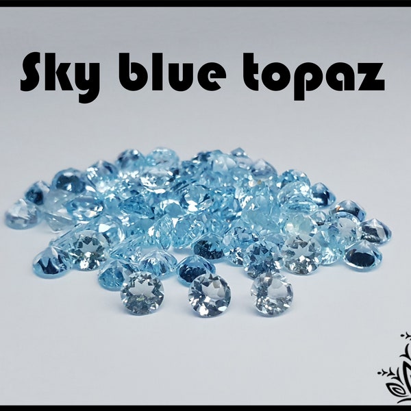 Topaz - loose gemstone - various sizes - round faceted cut