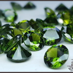 Glass crystal - Olive - 8 mm - round faceted cut