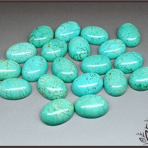 Turquoise magnesite cabochon - oval - 20 mm
