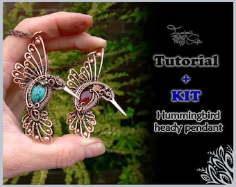 Kit + PDF Tutorial - Hummingbird heady pendant