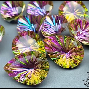 Cristal de vidro - Pêra - 18 mm - AB Pink starburst