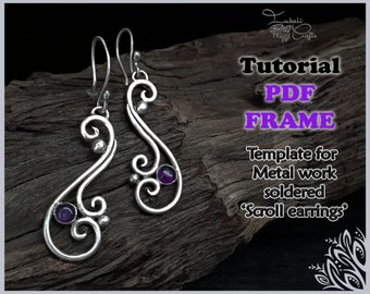 PDF frame + free tutorial for scroll earrings tutorial