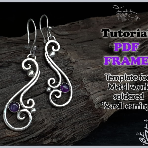 PDF frame + free tutorial for scroll earrings tutorial