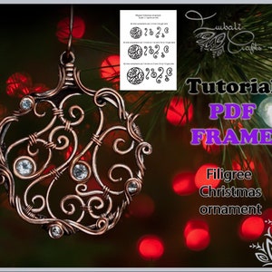 VIDEO TUTORIAL - Modello di componente stampabile per &#39;Addobbo natalizio in filigrana&#39; - tutorial di avvolgimento in filo metallico - Gioielli fai da te