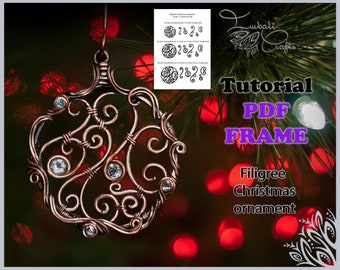 VIDEO TUTORIAL - Printable component template for 'Filigree Christmas ornament' - wire wrap tutorial - DIY jewellery