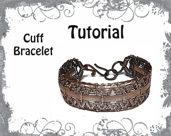 TUTORIAL - Cuff Bracelet - wire wrap bracelet tutorial - DIY jewellery - men's or ladies cuff bracelet tutorial