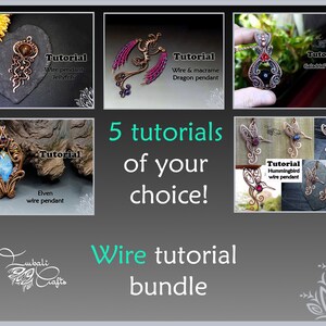 5 x wire tutorial bundle - your choice of 5 wire weaving patterns - wire wrap tutorial - DIY jewellery
