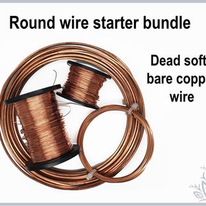 May include: A bundle of three spools of bare copper wire. The wire is described as "dead soft".