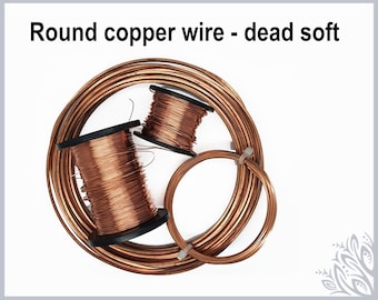 Round copper wire - bare - Dead Soft -  5 m - 10 m