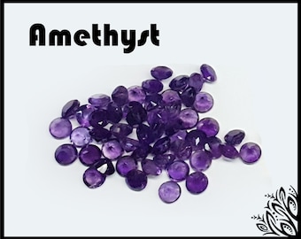Amethyst - loose gemstone - various sizes - round faceted cut