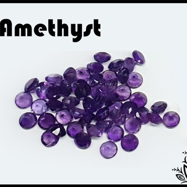 Amethyst - loose gemstone - various sizes - round faceted cut